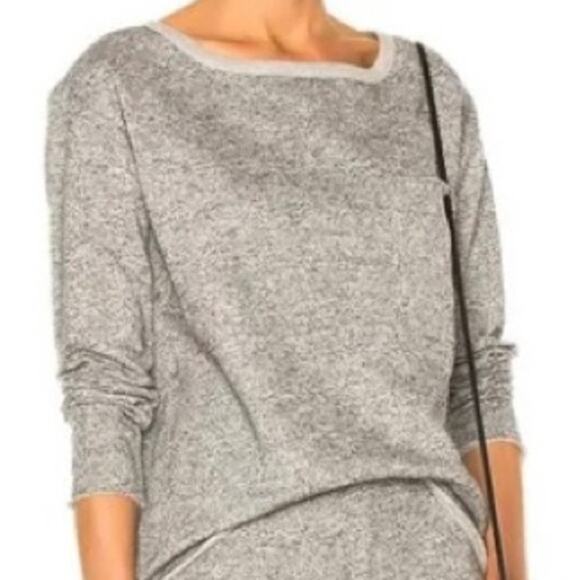 ATM Anthony Thomas Melillo Raw Hem Gray Metallic Crewneck Sweatshirt Size M - Picture 11 of 11